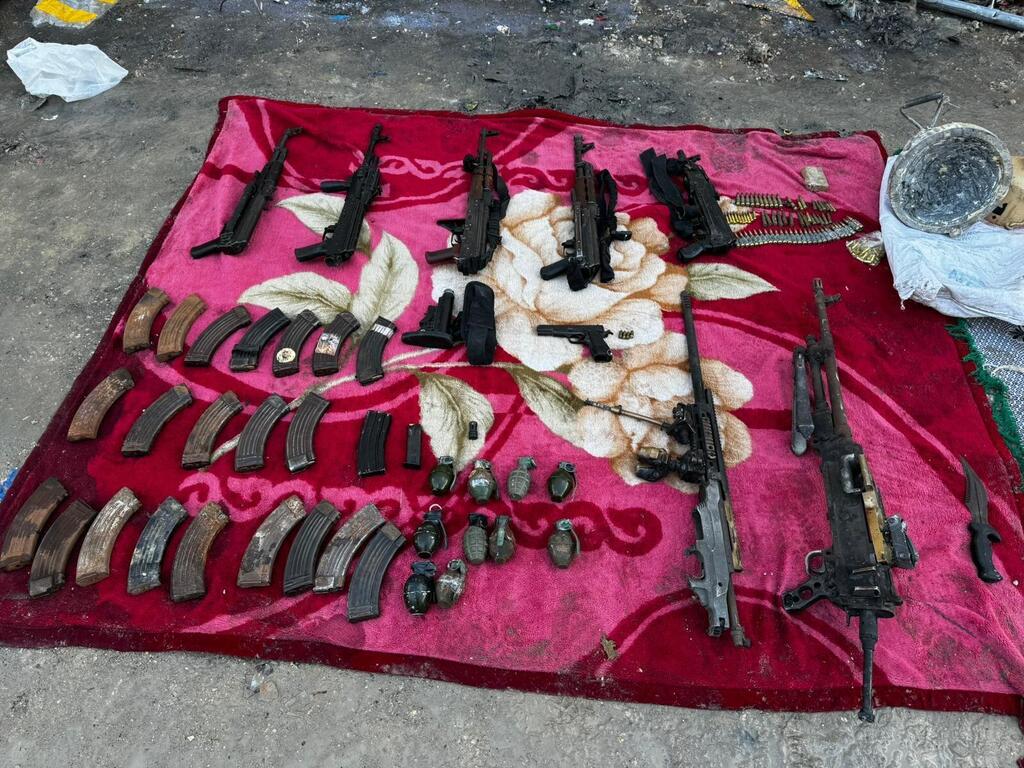 Weapons seized by IDF forces operating at UNRWA HQ in Gaza City 