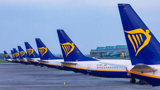 מטוסים של ריינאייר בנמל התעופה בדבלין
