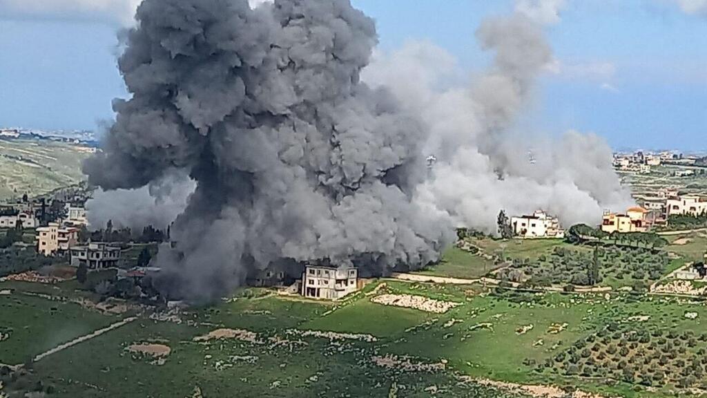 תיעוד לבנוני מתקיפות בחולא ומיס אל-ג'בל
