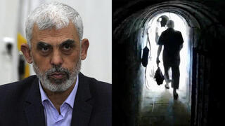  Hamas leader Yahaya Sinwar, Sinwar running from IDF forces in Gaza tunnel 