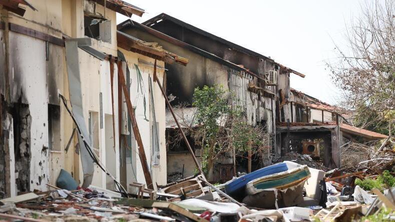 Damaged homes in Kibbutz Be'eri 