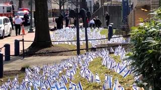 זירת ההצתה בוושינגטון די סי מול שגרירות ישראל