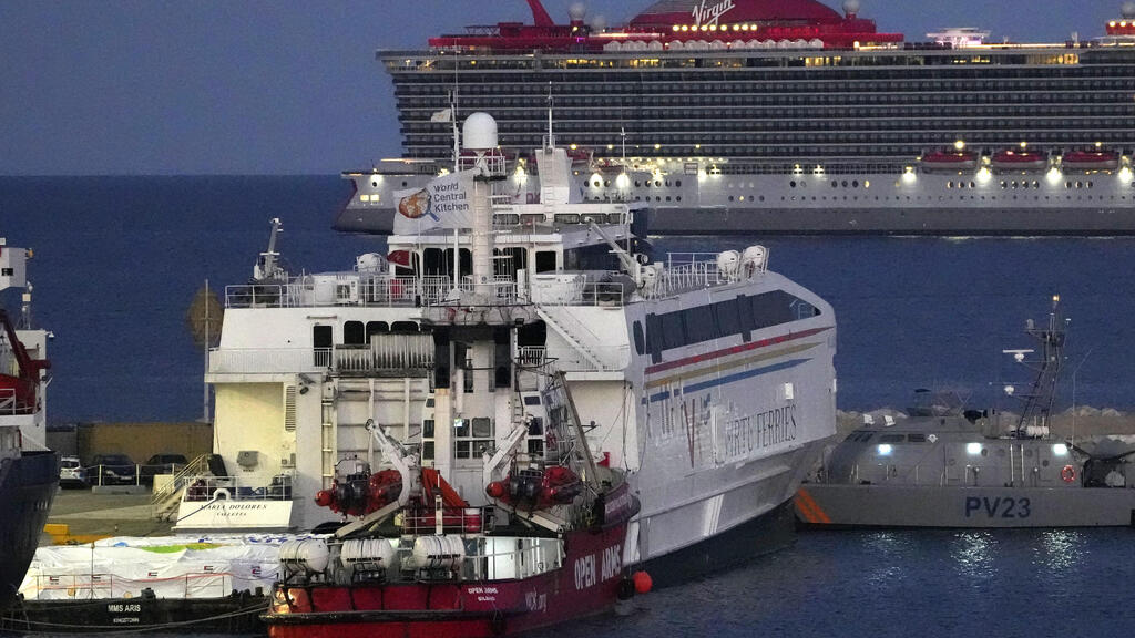 ספינת סיוע של ארגון מ ספרד  Open Arms מחכה ב  נמל לרנקה קפריסין לצאת ל עזה