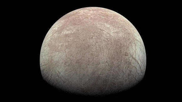 There's oxygen present, but in lesser amounts, The moon Europa, as captured during the pass of the spacecraft Juno in September 2022 