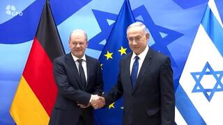 ראש הממשלה בנימין נתניהו בפגישה עם קנצלר גרמניה אולף שולץ, בלשכת רה"מ בירושלים