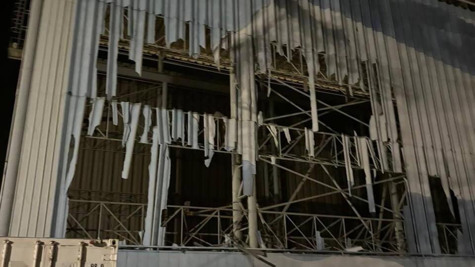 האנגר בבסיס חיל הים באילת שנפגע מכטב"מ ששוגר מעיראק
