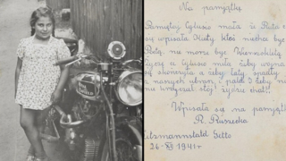 מימין: ברכה שכתבה רות רושצקי בספר ההקדשות, משמאל: רות בתמונה משנת 1939