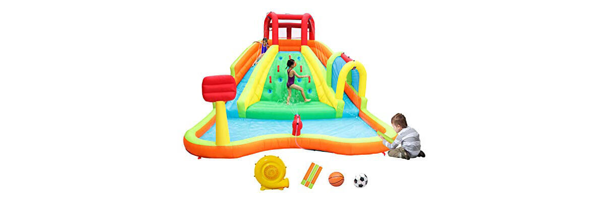 WELLFUNTIME Inflatable Water Park - Adventure Park Theme