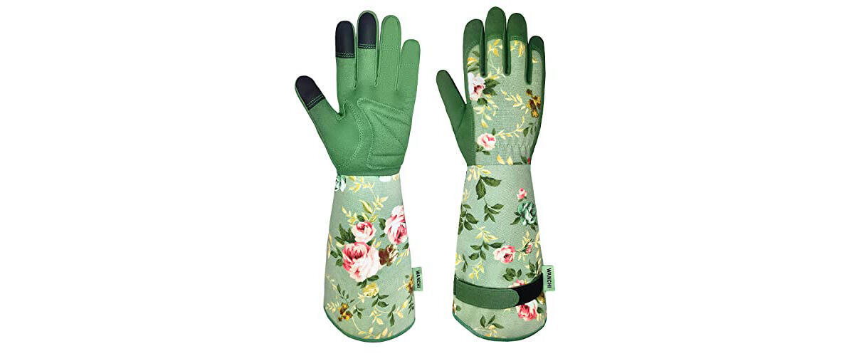 Gardening Gloves for Women Long Sleeve Protective Gloves Green.