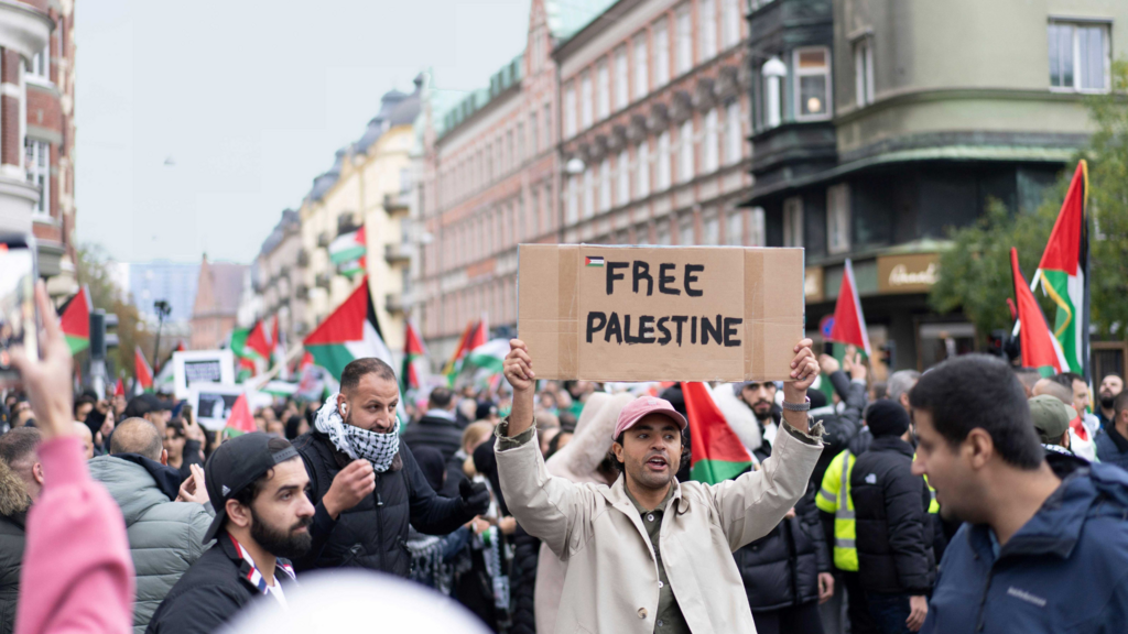Anti-Israel protest in Malmo, Sweden 