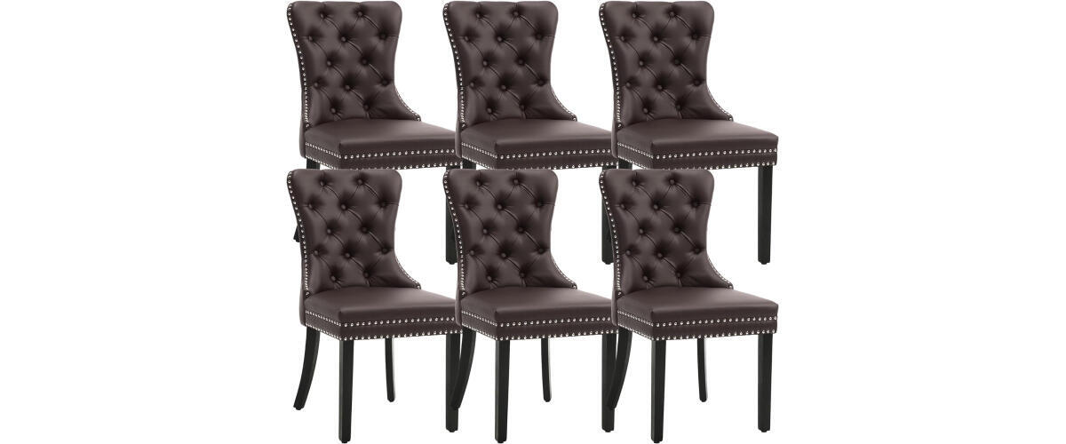 KCC Nikki Collection Leather Dining Chairs Set
