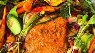 סלמון בסירופ רימונים