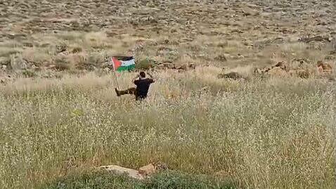 ישראלי ניסה להוריד דגל פלסטין באיזור בנימין ונפצע ממטען