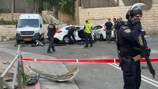 זירת פיגוע הדריסה ברחוב מדרכי התכלת בירושלים