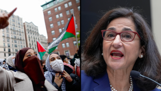נשיאת קולומביה, מפגינים פרו פלסטינים ב אוניברסיטת קולומביה