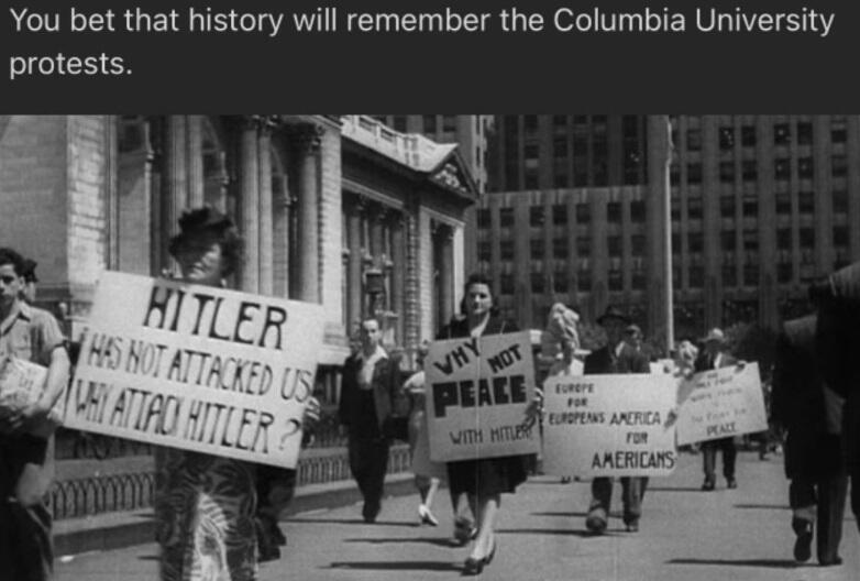 Columbia University protesters during World War II 