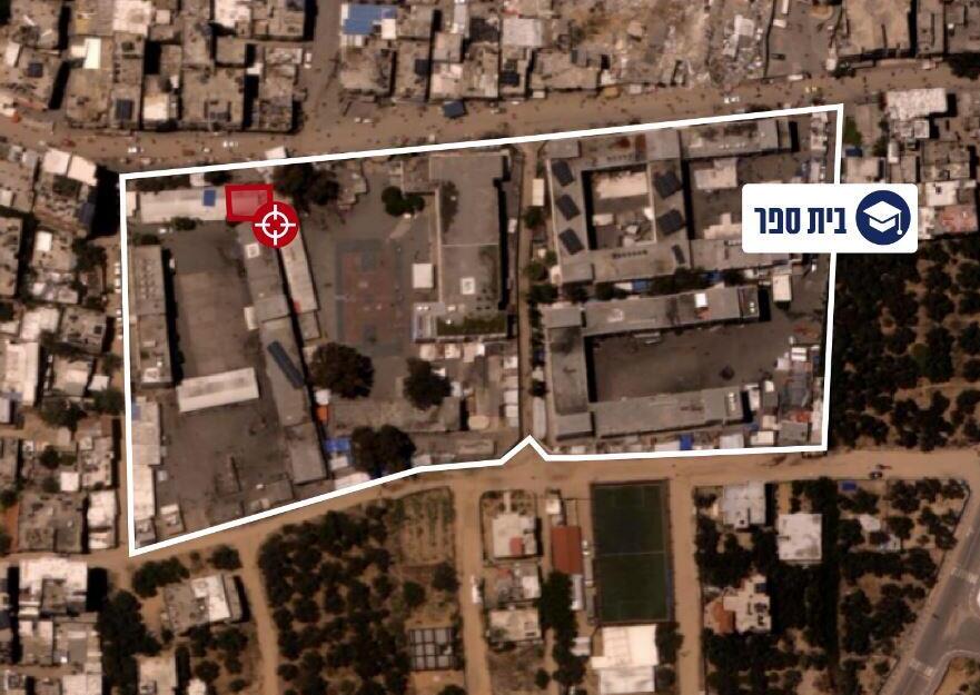 אינפוגרפיקה של חדר הלחימה ששימש את חמאס הממוקם בבית ספר של אונר"א