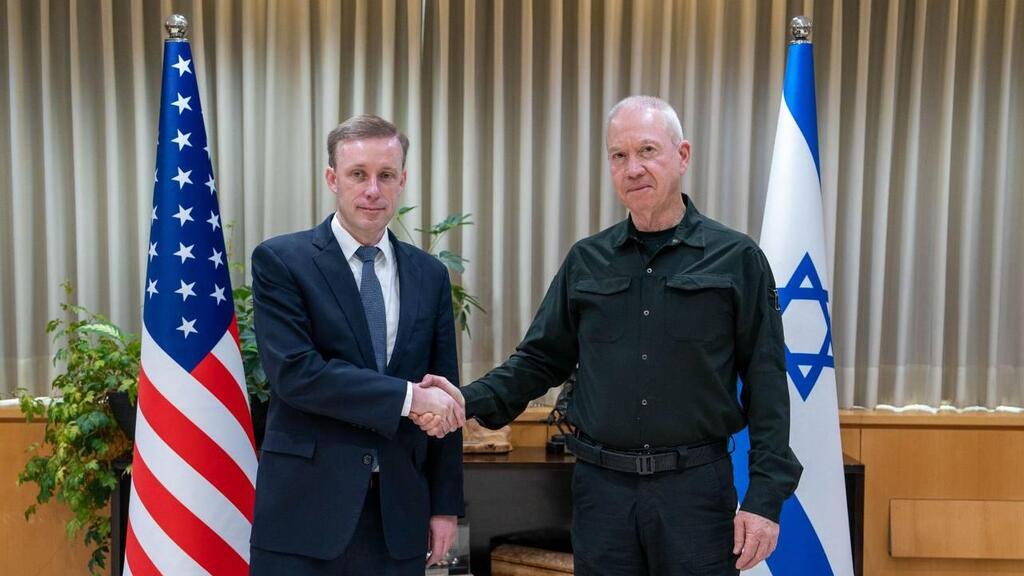 U.S. National Security Adviser Jake Sullivan and Defense Minister Yoav Gallant (Photo: Defense Ministry) שר הביטחון גלנט עם היועץ לביטחון לאומי של ארה״ב סאליבן
