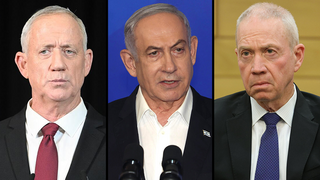Benny Gantz, Benjamin Netanyahu, Yoav Gallant 