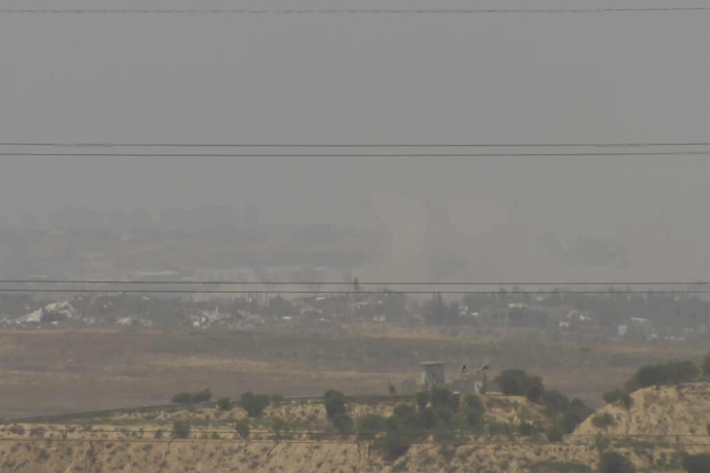 Screenshot from AP live feed showing a general view of northern Gaza as seen from southern Israel, before it was seized by Israeli officials on Tuesday, May 21, 2024