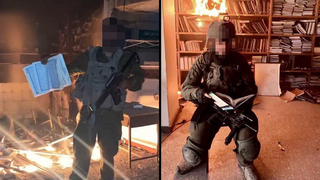 חייל צה"ל שורף קוראן בעזה