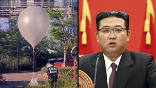 שליט צפון קוריאה קים ג'ונג און בלוני אשפה בלון לעבר דרום קוריאה