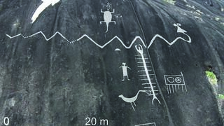 מספר תחריטים שהתגלו באתרים על נהר אורינוקו, כולל תחריט נחש באורך של יותר מ-40 מטר