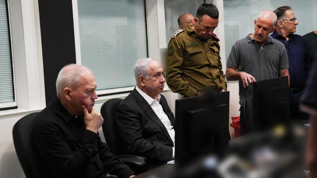 Defense Minister Yoav Gallant, Prime Minister Benjamin Netanyahu, Halevi and Bar 