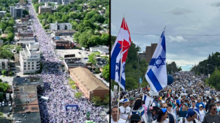 צעדת תמיכה בישראל במרכז טורונטו שבקנדה