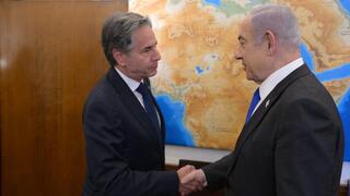 פגישתם של ראש הממשלה נתניהו עם מזכיר המדינה של ארה"ב בלינקן, בלשכת רה"מ בירושלים