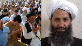 מנהיג ה טליבאן הייבתוללה אחונדזאדה, אפגניסטן מתפללים מחוז קנדהאר חג הקורבן