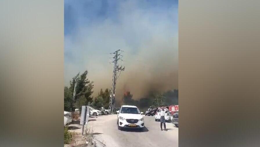 שריפת יער גדולה מתפתחת במחלף שורש לכיוון תל אביב