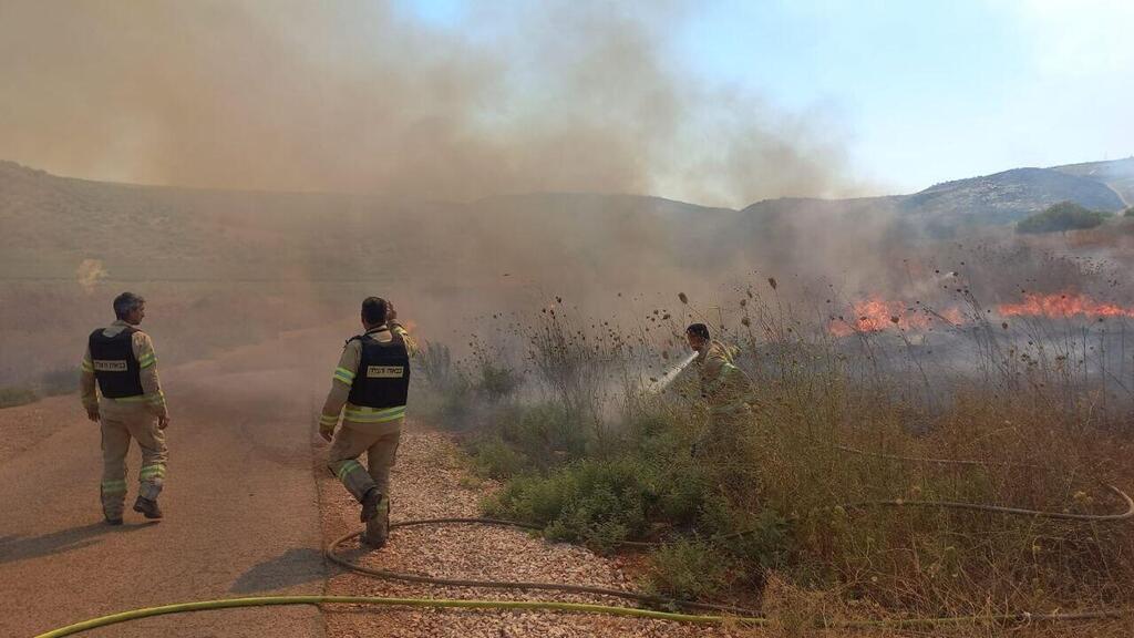 שריפה בשטח פתוח כתוצאה מהיירוטים האחרונים בשמי הגליל