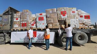 תיעוד מהסיוע המרוקאי שדווח שהועבר לרצועה