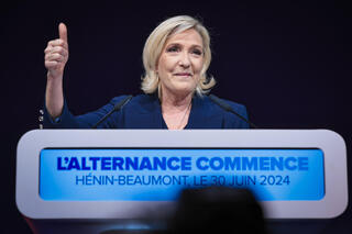 צרפת מרין לה פן נאום ניצחון סיבוב ראשון בחירות פרלמנט האספה הלאומית