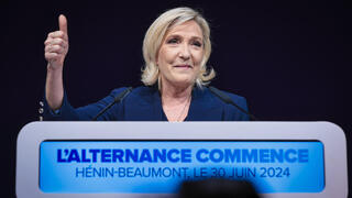 צרפת מרין לה פן נאום ניצחון סיבוב ראשון בחירות פרלמנט האספה הלאומית