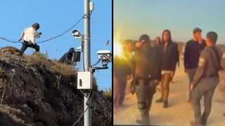 תיעוד: מיידוי אבנים על רכבי כוחות הביטחון בפינוי בגבעת עוז ציון