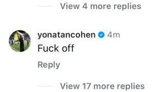 התגובה של יונתן כהן