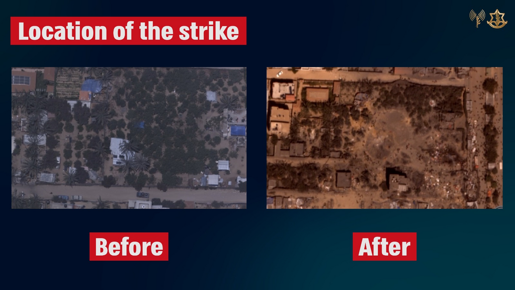 Mohammed Deif's hideout before and after the Israeli attack 