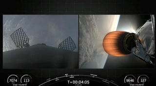 המשימה, כ-4 דקות אחרי השיגור לחלל