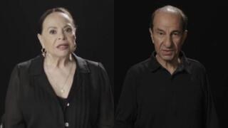 ששון גבאי וגילה לאמגור מתוך סרטון מחאת השחקנים נגד רפורמת שר התרבות