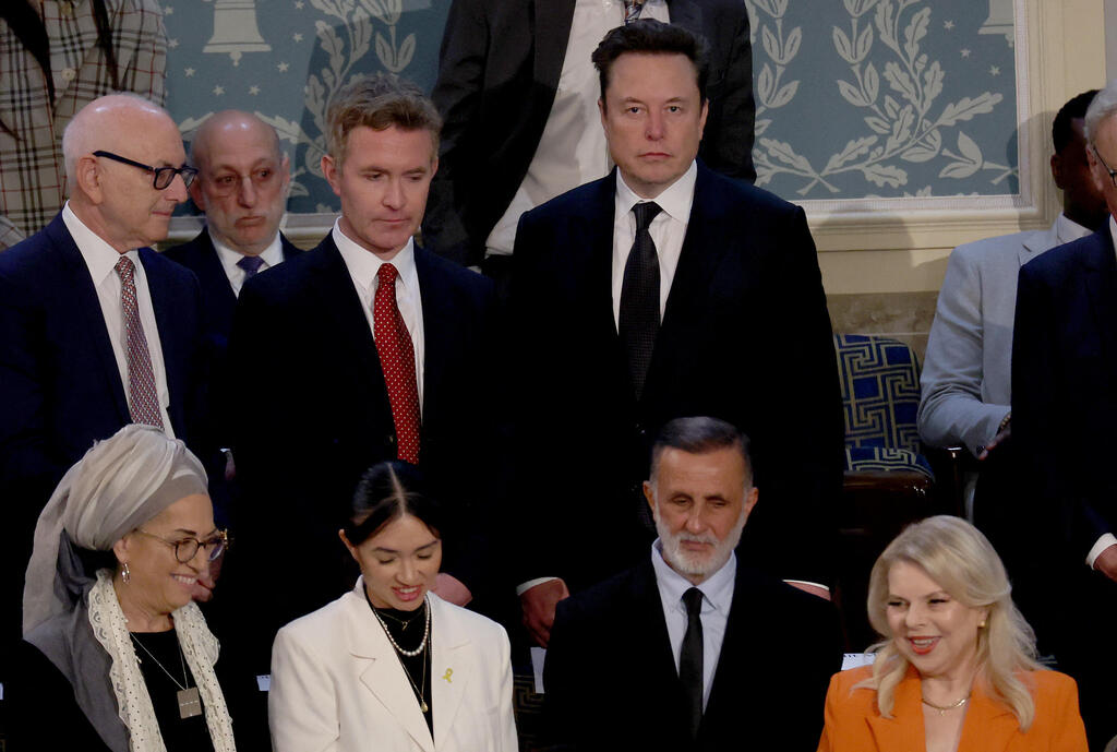 אילון מאסק שרה נתניהו נועה ארגמני ואביה בנאום ראש הממשלה בקונגרס