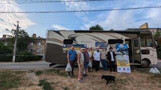 הטנק באחד היישובים