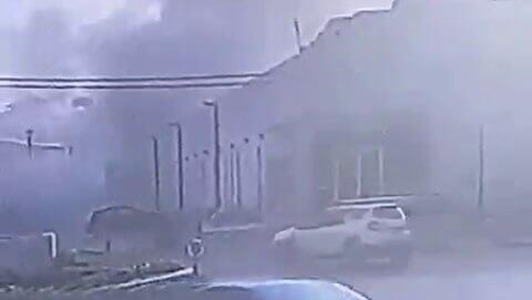 רגע נפילת הטיל במג'דל שמס