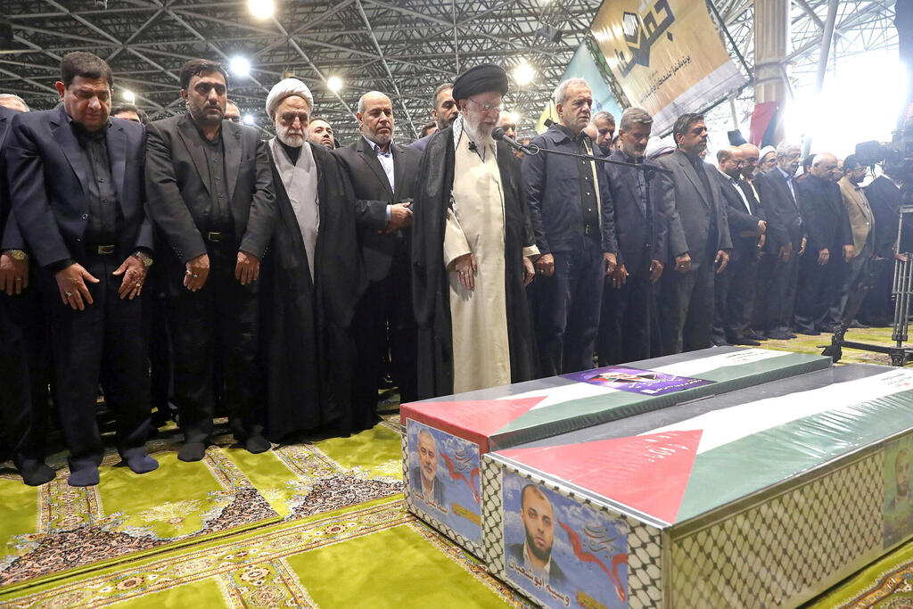 Iran's Supreme Leader Ali Khamenei leads prayers at Ismail Haniyeh's funeral  