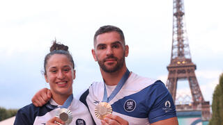 ענבר לניר ופיטר פלצ'ק לאחר התחרות