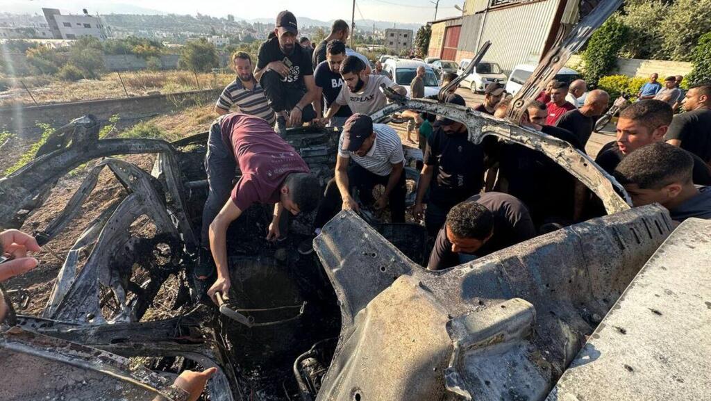רכבו השרוף של היית'ם בלידי, מראשי גדודי אלקסאם בטול כרם שחוסל