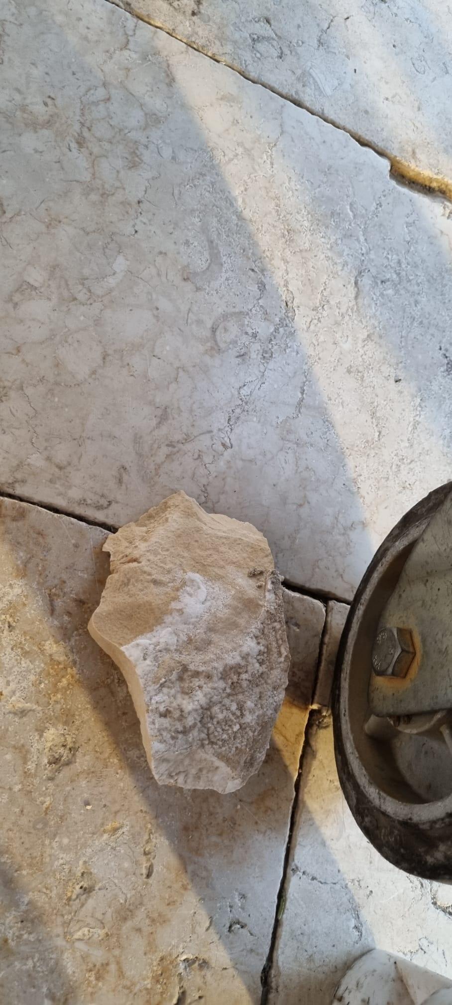 Dislodged stone at the Western Wall