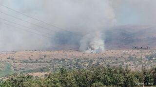 שריפה מנפילה בשטח פתוח בקיבוץ שמיר