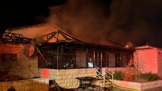 שריפה בקרית שמונה כתוצאה של נפילת יירוט